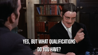 YES, BUT WHAT QUALIFICATIONS DO YOU HAVE? 