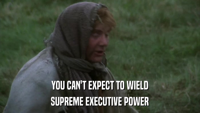YOU CAN'T EXPECT TO WIELD SUPREME EXECUTIVE POWER 