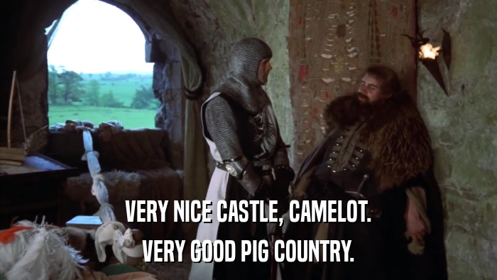 VERY NICE CASTLE, CAMELOT. VERY GOOD PIG COUNTRY. 