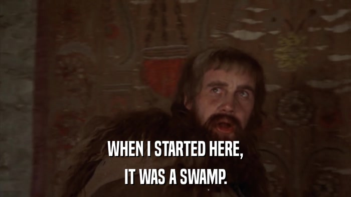 WHEN I STARTED HERE, IT WAS A SWAMP. 