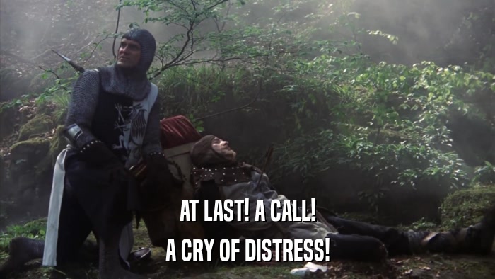 AT LAST! A CALL! A CRY OF DISTRESS! 