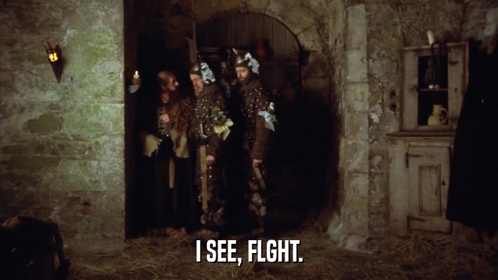 I SEE, FLGHT.  
