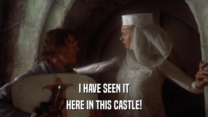 I HAVE SEEN IT HERE IN THIS CASTLE! 