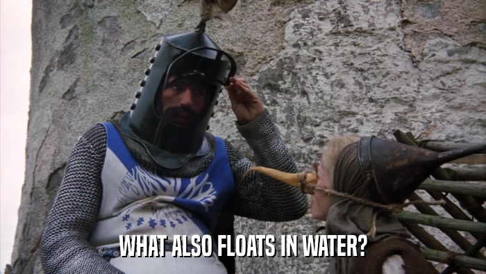 WHAT ALSO FLOATS IN WATER?  
