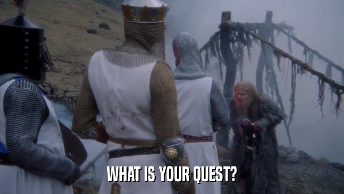 WHAT IS YOUR QUEST?  
