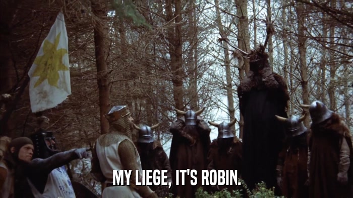 MY LIEGE, IT'S ROBIN.  