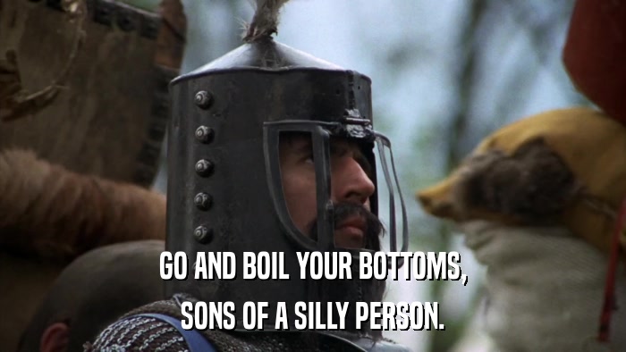GO AND BOIL YOUR BOTTOMS, SONS OF A SILLY PERSON. 