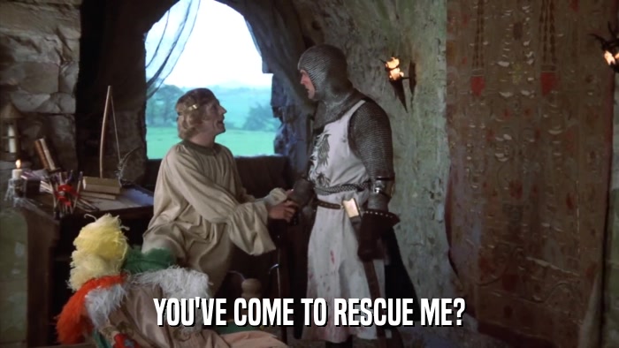 YOU'VE COME TO RESCUE ME?  