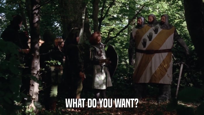 WHAT DO YOU WANT?  