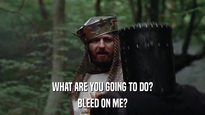 WHAT ARE YOU GOING TO DO? BLEED ON ME? 