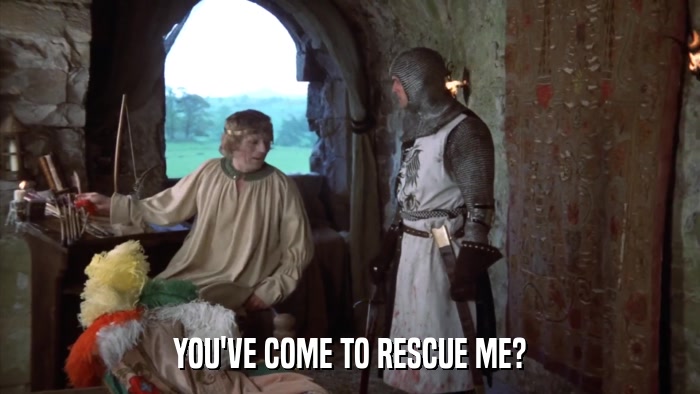 YOU'VE COME TO RESCUE ME?  