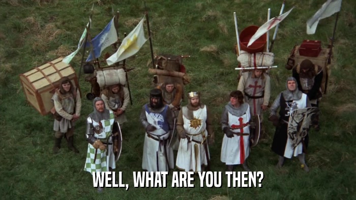 WELL, WHAT ARE YOU THEN?  