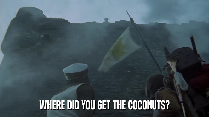 WHERE DID YOU GET THE COCONUTS?  