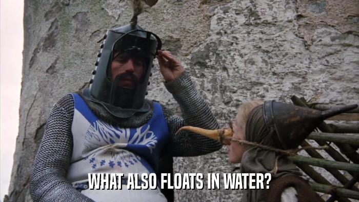 WHAT ALSO FLOATS IN WATER?  