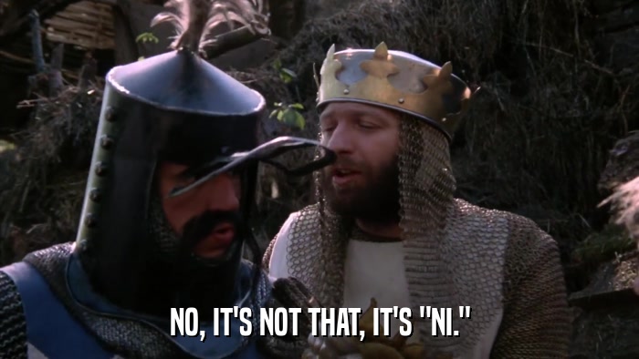 NO, IT'S NOT THAT, IT'S 