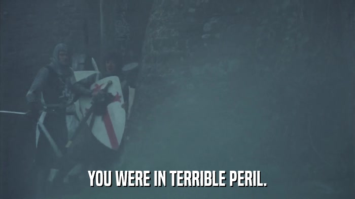 YOU WERE IN TERRIBLE PERIL.  