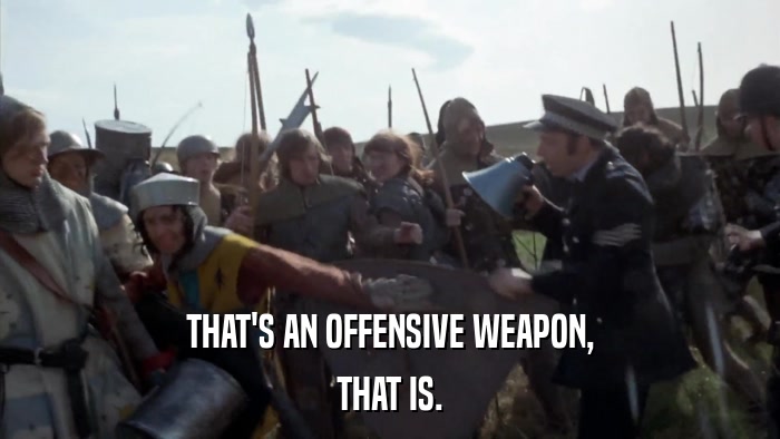 THAT'S AN OFFENSIVE WEAPON, THAT IS. 