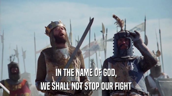 IN THE NAME OF GOD, WE SHALL NOT STOP OUR FIGHT 