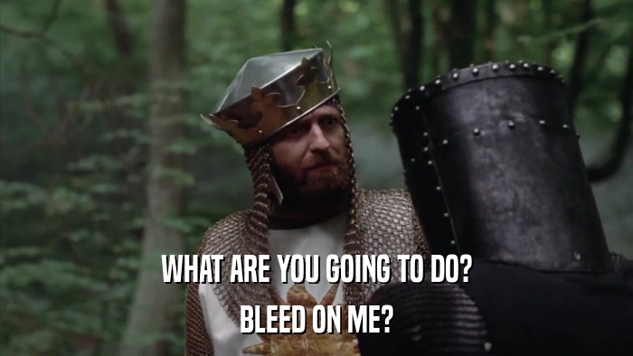 WHAT ARE YOU GOING TO DO? BLEED ON ME? 