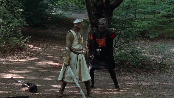YOU ARE BRAVE, SIR KNIGHT, BUT THE FIGHT IS MINE. 