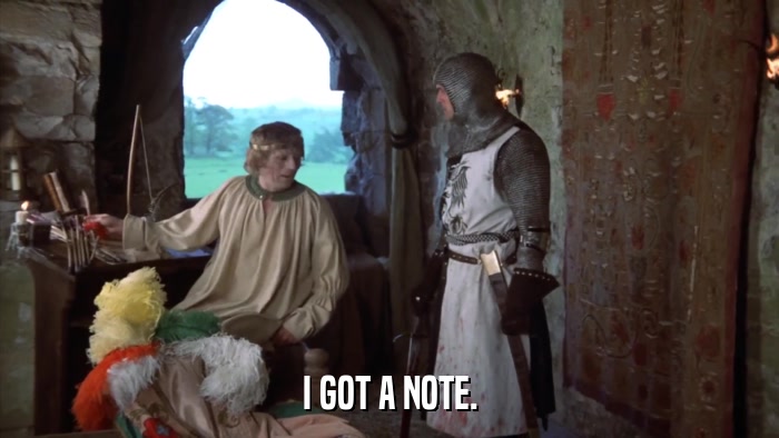I GOT A NOTE.  