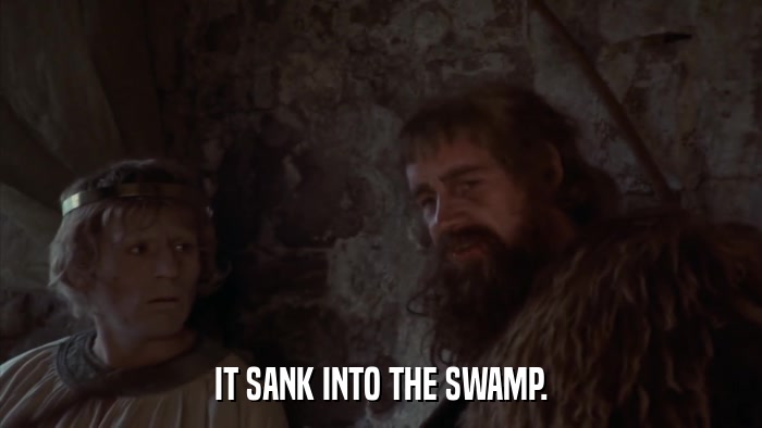 IT SANK INTO THE SWAMP.  