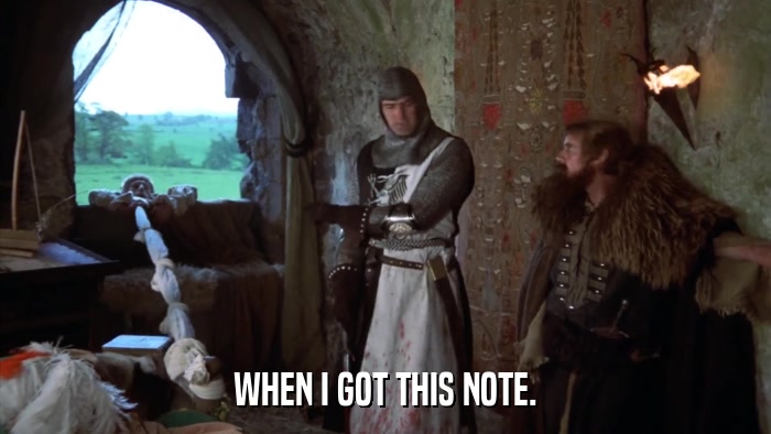 WHEN I GOT THIS NOTE.  