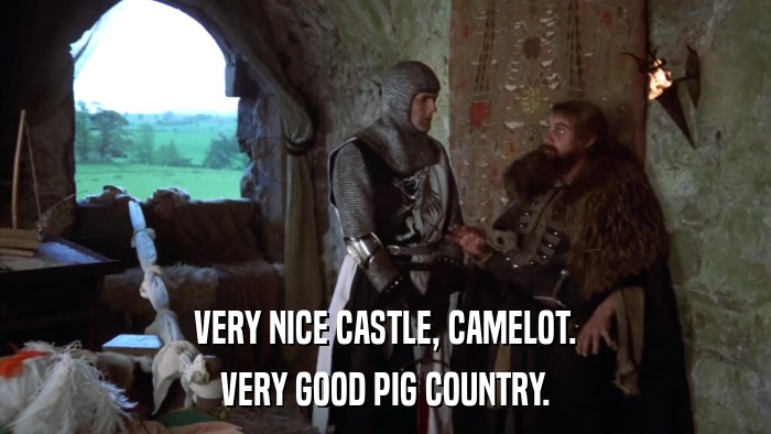 VERY NICE CASTLE, CAMELOT. VERY GOOD PIG COUNTRY. 