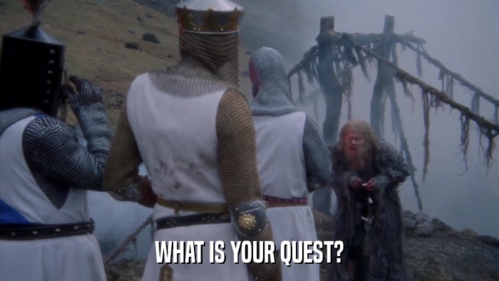 WHAT IS YOUR QUEST?  