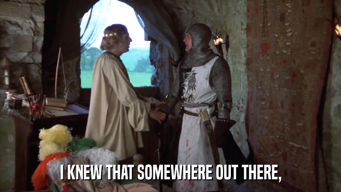 I KNEW THAT SOMEWHERE OUT THERE,  