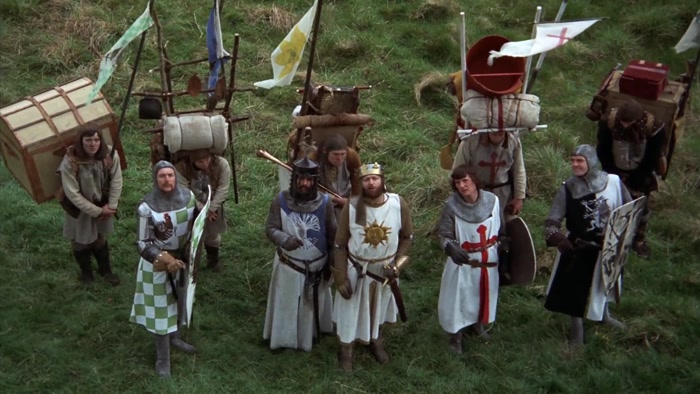 HE CAN JOIN US IN OUR QUEST FOR THE HOLY GRAIL. 