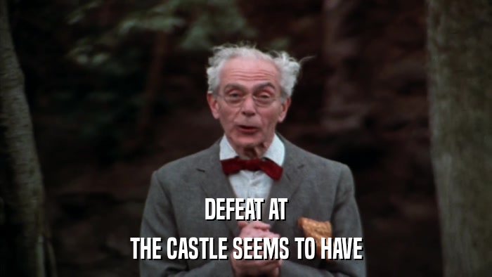 DEFEAT AT THE CASTLE SEEMS TO HAVE 