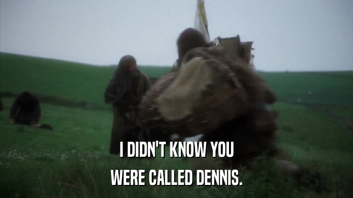 I DIDN'T KNOW YOU WERE CALLED DENNIS. 