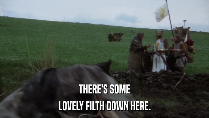 THERE'S SOME LOVELY FILTH DOWN HERE. 