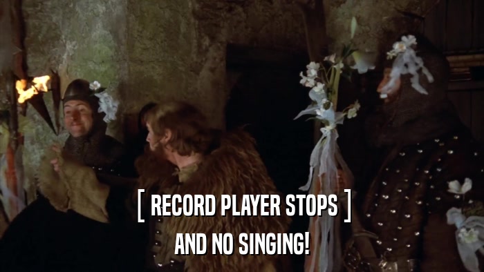 [ RECORD PLAYER STOPS ] AND NO SINGING! 