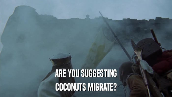 ARE YOU SUGGESTING COCONUTS MIGRATE? 