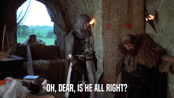 OH, DEAR, IS HE ALL RIGHT?  