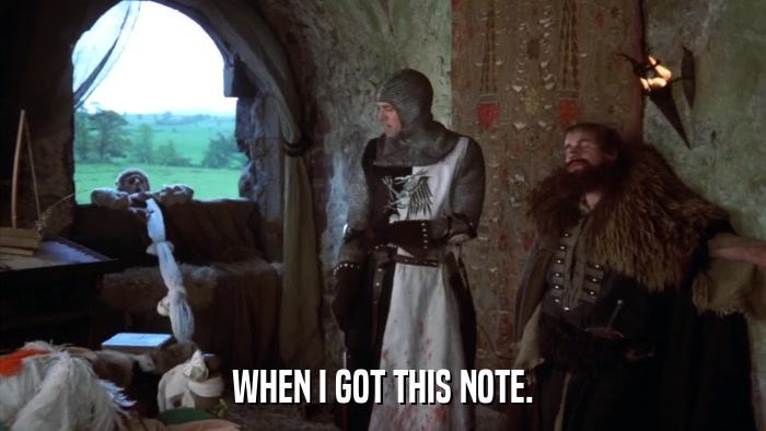 WHEN I GOT THIS NOTE.  