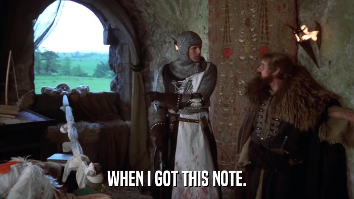 WHEN I GOT THIS NOTE.  