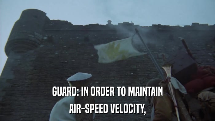 GUARD: IN ORDER TO MAINTAIN AIR-SPEED VELOCITY, 