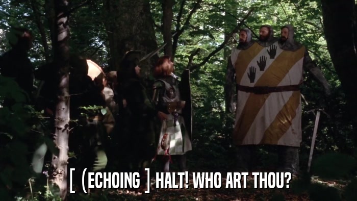 [ (ECHOING ] HALT! WHO ART THOU?  