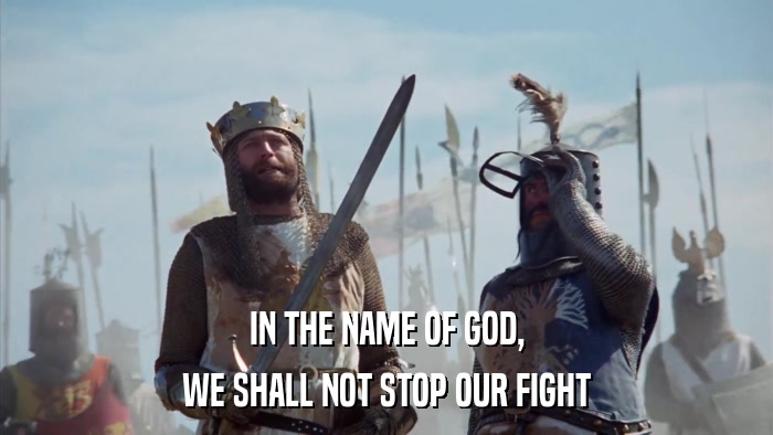 IN THE NAME OF GOD, WE SHALL NOT STOP OUR FIGHT 