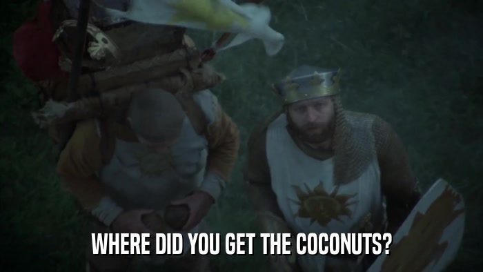 WHERE DID YOU GET THE COCONUTS?  