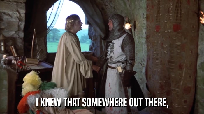 I KNEW THAT SOMEWHERE OUT THERE,  