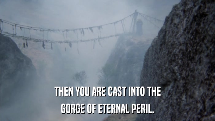 THEN YOU ARE CAST INTO THE GORGE OF ETERNAL PERIL. 