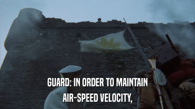 GUARD: IN ORDER TO MAINTAIN AIR-SPEED VELOCITY, 