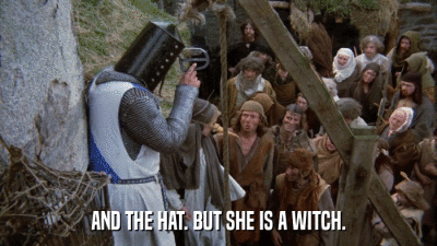 AND THE HAT. BUT SHE IS A WITCH.  