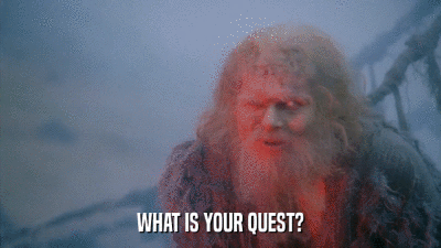 WHAT IS YOUR QUEST?  