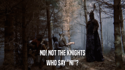 NO! NOT THE KNIGHTS WHO SAY 