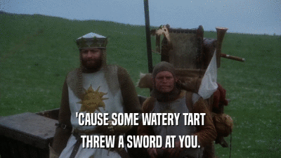 'CAUSE SOME WATERY TART THREW A SWORD AT YOU. 